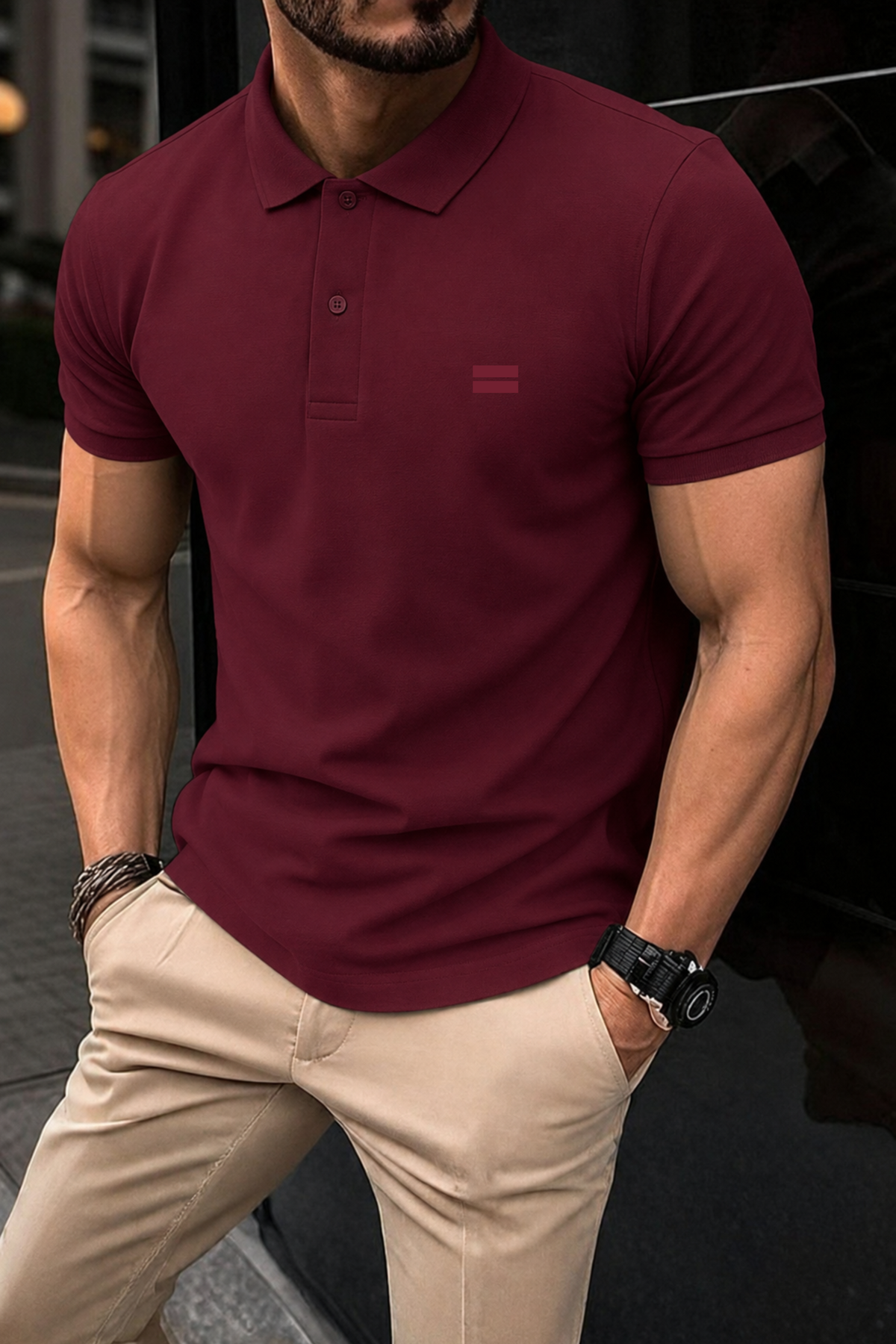 Polo Shirt-Burgundy