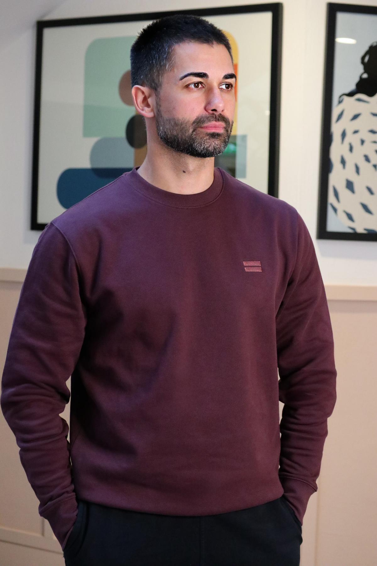 Men's Comfy Crew - Burgundy