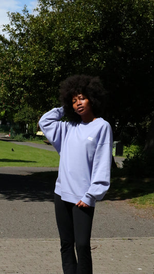 Organic Oversized Crew - Violet