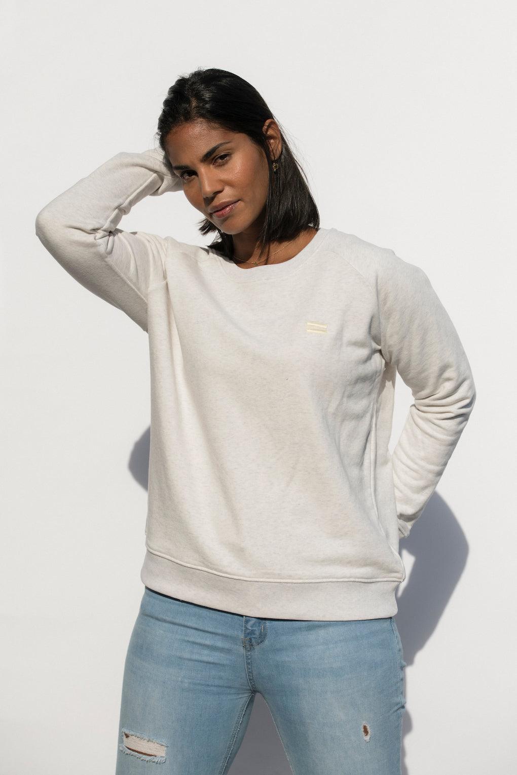 The Fitted Crew - Cream Grey Melange - wearehumancollective.com
