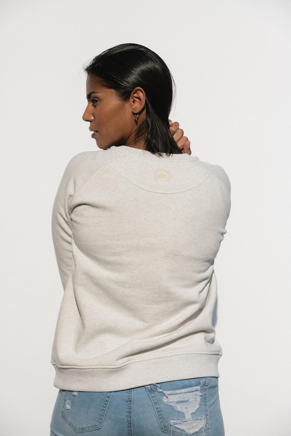 The Fitted Crew - Cream Grey Melange - wearehumancollective.com